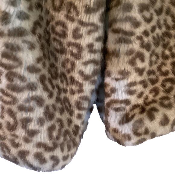 KIDPIK Leopard Print Blue and Brown Faux Fur Soft Jacket/Coat Girls Medium - Picture 10 of 10